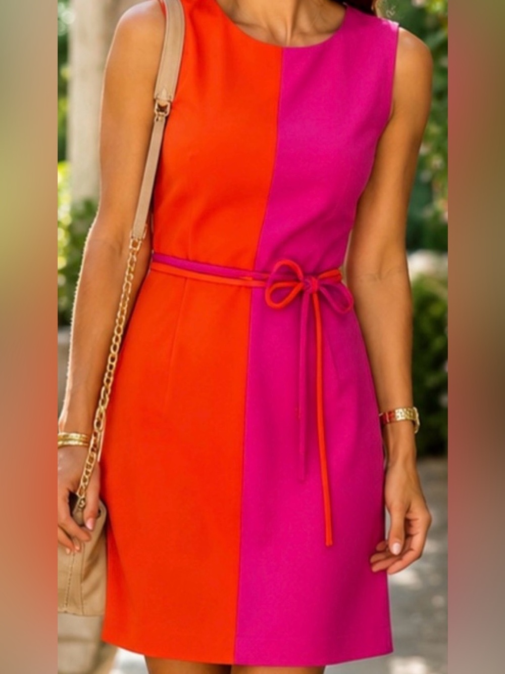 Trina Turk Magenta and Orange Colorblock Dress - Picture 5 of 5